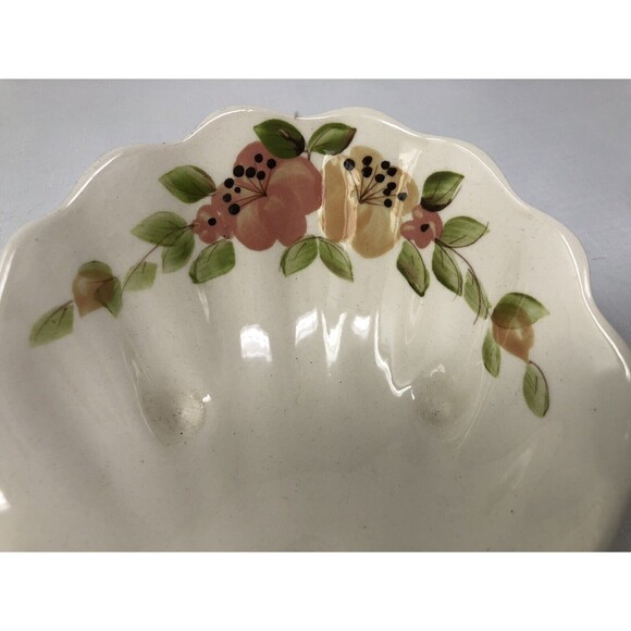 Vee Jackson Floral Shell Soap Dish Trinket Dish Hand Decorated California - Picture 4 of 6